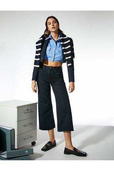 Koton Dunkel-Indigoblaue Jeans für Damen - 3wal40262md