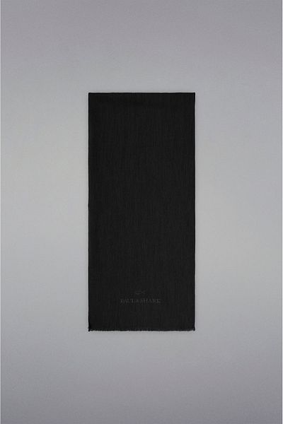 PAUL&SHARK Men's Iconic Wool Black Shawl and Scarf - Scarf 14317006 -R24