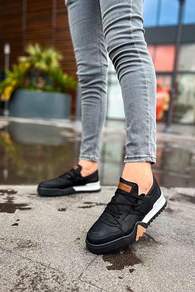 Paolo Zaccardi P067 Pantofi ortopedici Warrem pentru bărbați - piele casual, pantofi sport CBST negri