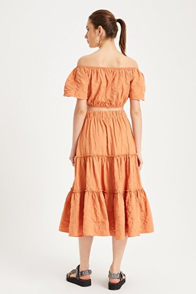 Curly Set de bluză și fustă portocalie ars