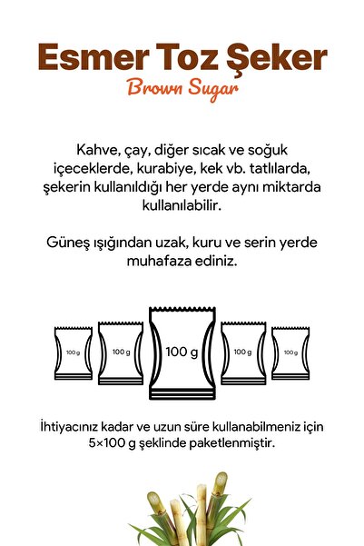 NELKA Esmer (Kahverengi) Toz Şeker 5x100 g