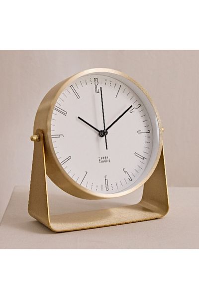 Home Box Mason Aluminium Table Clock - 17.5x6x17.8 cm