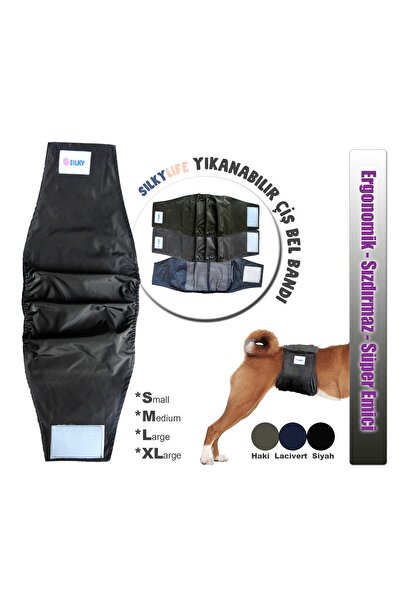 Silky Erkek Köpek Yıkanabilir Çiş Bel Bandı / 5 Süper Emici 1 Yıkanabilir Ped - Süper Emici / Sızdırmaz