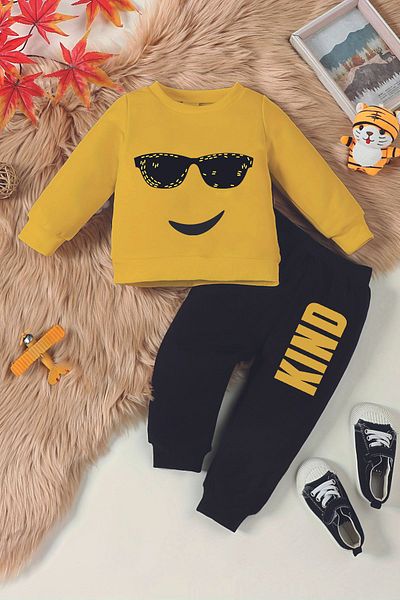 ADABEBEK Trend Baby Set - Written Face Printed, Kind 20560