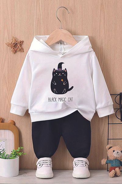 ADABEBEK Cat Animal Printed Hooded Baby Set - with Magic Hat 22205