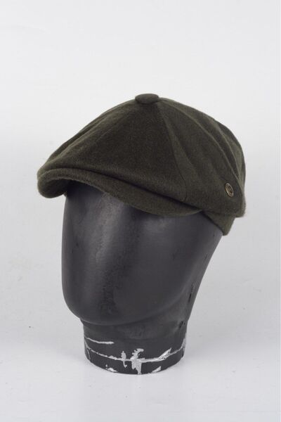 mercantoptan قبعة شتوية مكونة من 8 قطع من الكشمير بلون سادة بيكي بليندرز موديل قبعة رجالية