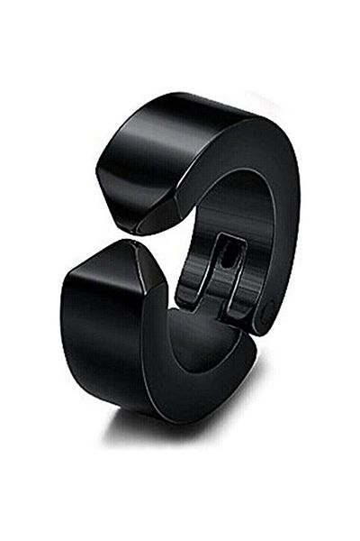 Melantis Black Silver Unisex Hoop Earring Set - Compressed