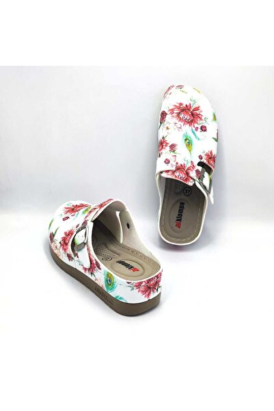 DR KLOMPA Γυναικείες παντόφλες Sabo με στάμπα Peacock