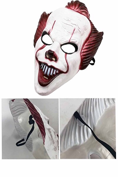 Parti dolabı Halloween Adult Pennywise Mask - Scary Clown Party Mask 30X22 cm