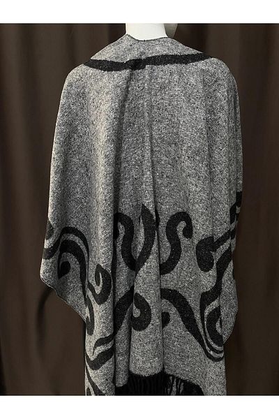 Sobe Hediyelik Women's Winter Double-Sided Poncho Shoulder Shawl