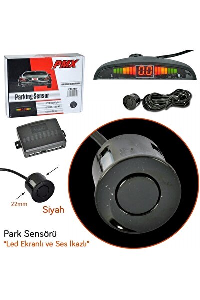 PMX Park Sensörü Led Ekranlı Ve Ses Ikazlı 22 Mm Siyah 2910