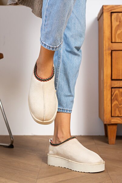 topukludünyası Γυναικείες μπότες Sabo σε κρεμ χρώμα Sweet Suede - Εσωτερικά με γούνα, επίπεδη σόλα