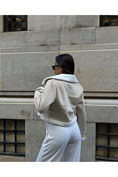 candybia Jachetă motociclist din piele intoarsa pentru dama