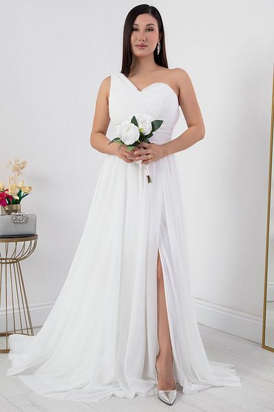 PULLIMM ECR5155 Rochie de seara din tul cu un singur umar