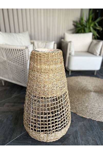 CasaLinda Hasır Armut Çiçek Sepeti / Vazo