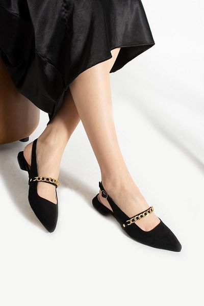 Glenz Women's Pointed Toe Buckle Ballerinas TS1175