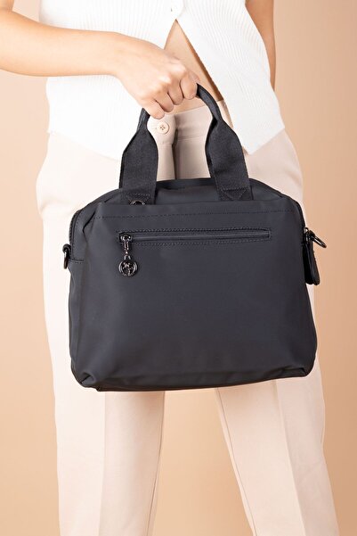 Getcho Bonar Women's Black Cross Strap Handbag with Large Volume Zippered Pocket Suitable for Daily Use