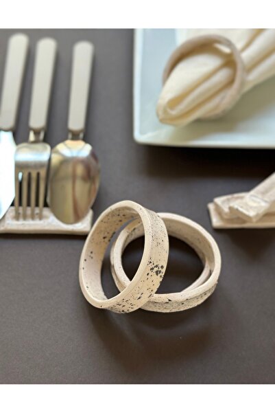 KABİLE SERAMİK طقم مناديل وأدوات مائدة سيراميك 4 قطع - صناعة يدوية