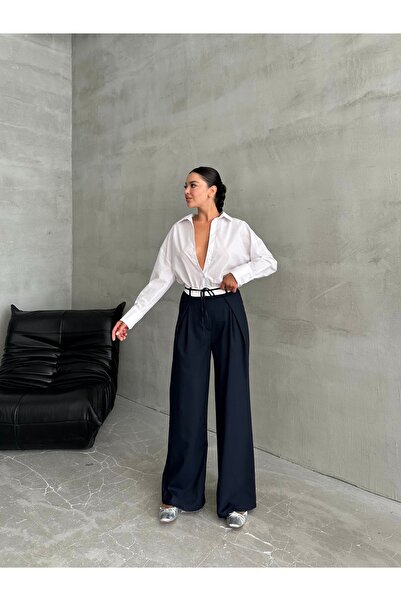 Laluvia Sötétkék kötélöves kivitelű nadrág-3576