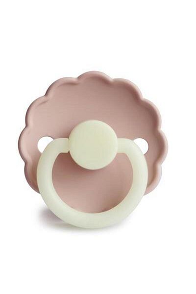 Frigg Daisy Silicone Pacifier - 0-6 Months Glowing - Glowing in the Dark - Blush Night