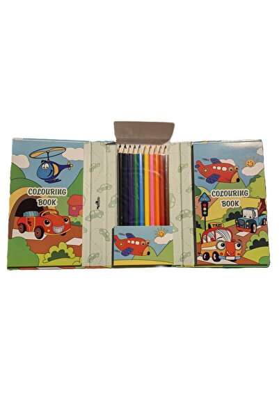 Bluoksweet 60 yapraklı 10 adet kuru boya kalemli boyama kitap seti erkek kız ...