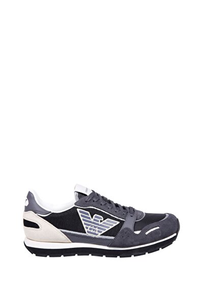 Emporio Armani Black Men's Sneakers - Regular Fit, Lace-Up, Casual - X4X537 X...
