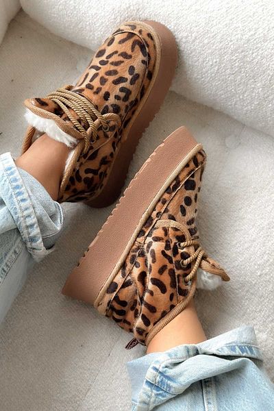 Shoebutik Μποτάκια Lolly Leopard με σχέδιο