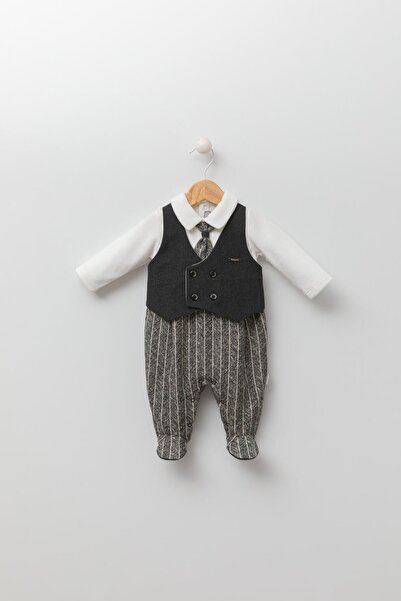 Babydola Suit-Looking Holiday Baby Boy Jumpsuit with Tie, Vest and Booties 13425