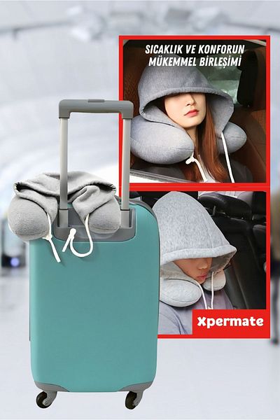 XPERMATE Neck Pillow with Hat and Travel Pillow