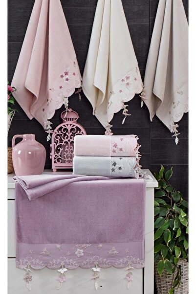 A.Z.H. 30X50 см. Набір з 6 штук. Набір рушників для рук і кухні з вишивкою у вигляді конюшини та мереживом.