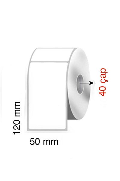 AYSAN ETİKET Aysan 50mm X 120mm P.P Opaque Parcel Barcode Label - Blank Adhesive