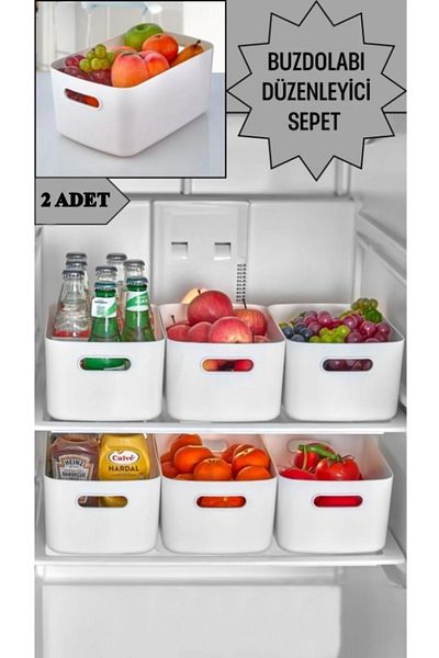 ALMITAL 3.5 Lt In-Cabinet Refrigerator Organizer - 2 Pcs Bathroom Organizer Basket