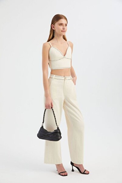 Hiccup Корсетний топ з вишитим кам'яним коміром