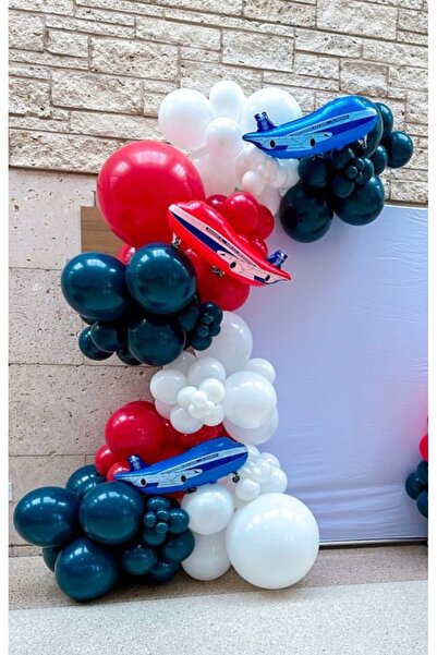 Çemrek Süs Parti Midnight Blue White Red Balloon Chain Set of 103