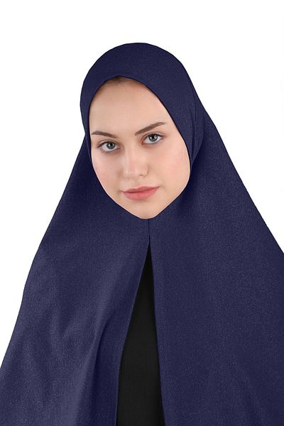 Ecardin Glitter Premium Scarfs Hijab Turban - St 558 Navy Blue