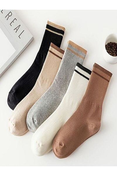 Sky Socks Комплект от 5 зимни плетени тенис чорапи с дебела подметка