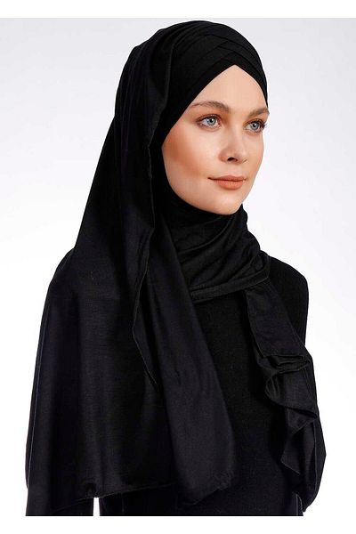 Ecardin Άνετο Μαύρο Σταυρό Lycra Shawl 3x - St 059