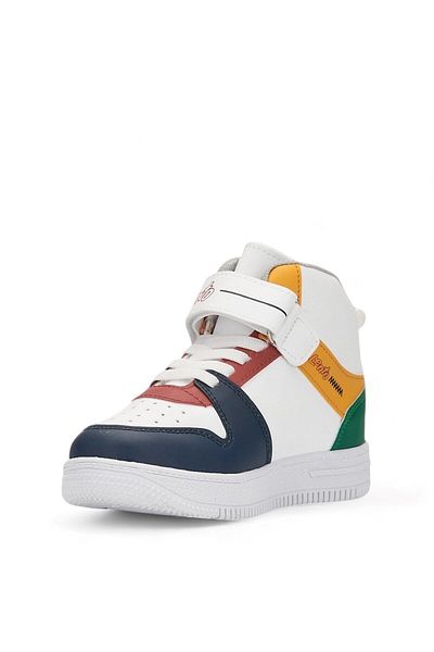 Nstil Pantofi alb bleumarin pentru băieți și fete - Velcro, talpă anti-alunecare, A-38