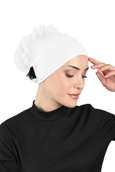 Ecardin White Silicone Knobed Bonnet - Laced, St 510