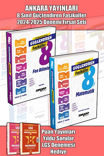 Puan Yayınları Yıldız Sorular ile Ankara Yayınları 8.Sınıf LGS Güçlendiren MATEMATİK - FEN Fasikül 2024/25 Yeni