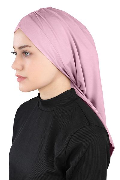 Ecardin Isra Series Pleated Comfortable Cross Turban - St 396 Powder