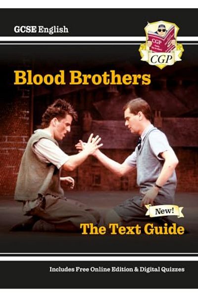 Coordination Group Publications Ltd CGP دليل نص اللغة الإنجليزية للامتحان العام الثانوي (GCSE) Blood Brothers يتضمن إصدارًا عبر الإنترنت واختبارات