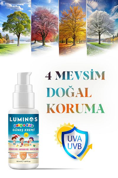 Natural luminos Spf 50 Sunscreen - Natural Formula for Baby and Child - 50ml
