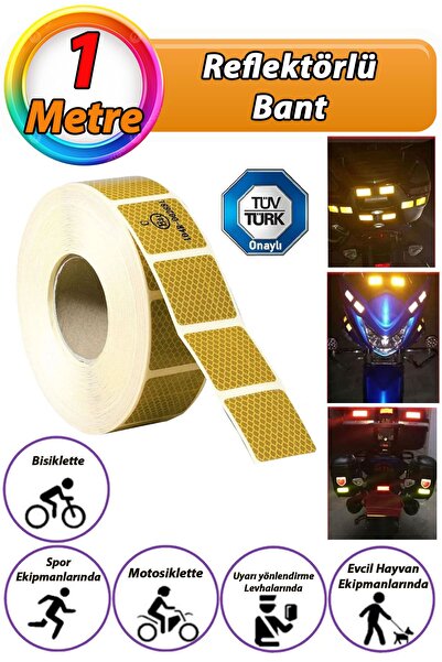 GLASWEN 1 MT Reflektörlü Reflektif Fosforlu Araç Oto Kamyon Şerit Bant Tüvtür...