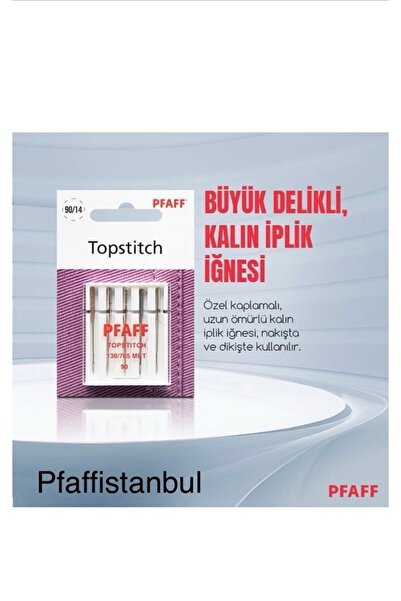 Pfaff Büyük Delikli, Metalik ( Sim ) Iplik Iğnesi 14 No. (1 Paket=5 Adet) (821196096)