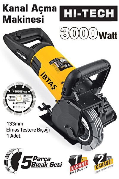 İBTAŞ SGS5300 Beton Duvar Tuğla Seramik Kanal Açma Makinesi 3000 Watt ( Sulu ...