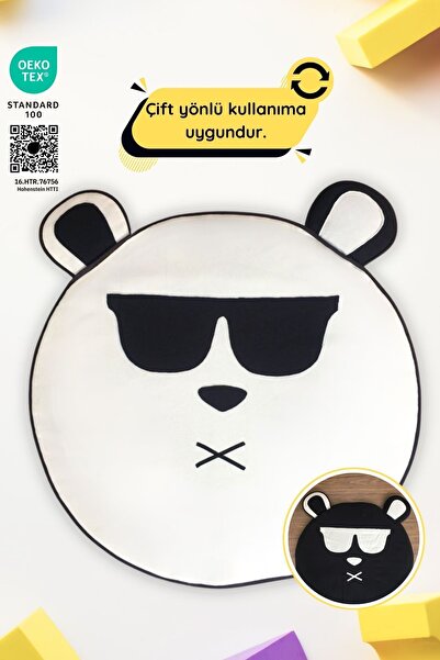 LITTLE DEDI بساط لعب مزدوج الجوانب على الطراز القوطي من Noirnest، وسادة أرضية...