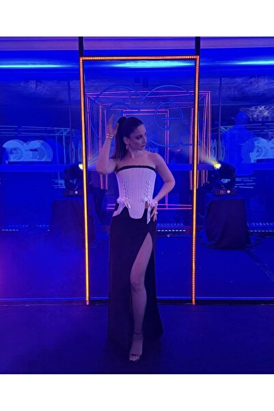 Rheme And Fons Özel Tasarım Couture El Işçiliği Siyah Yırtmaçlı Etek