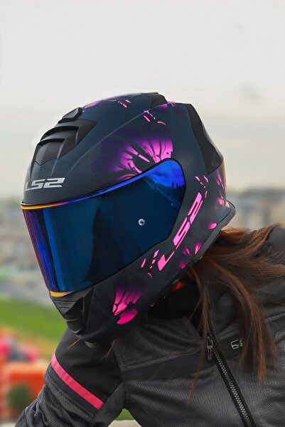 LS2 STORM 2 BURST MAT SİYAH-PEMBE KASK