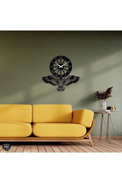 Genel Markalar Kartal Motifli Dekoratif Metal Duvar Saati